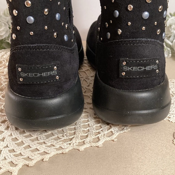 Skechers Studded Black Suede Leather Booties Women’s Size 8.5 NWOT - Picture 7 of 16